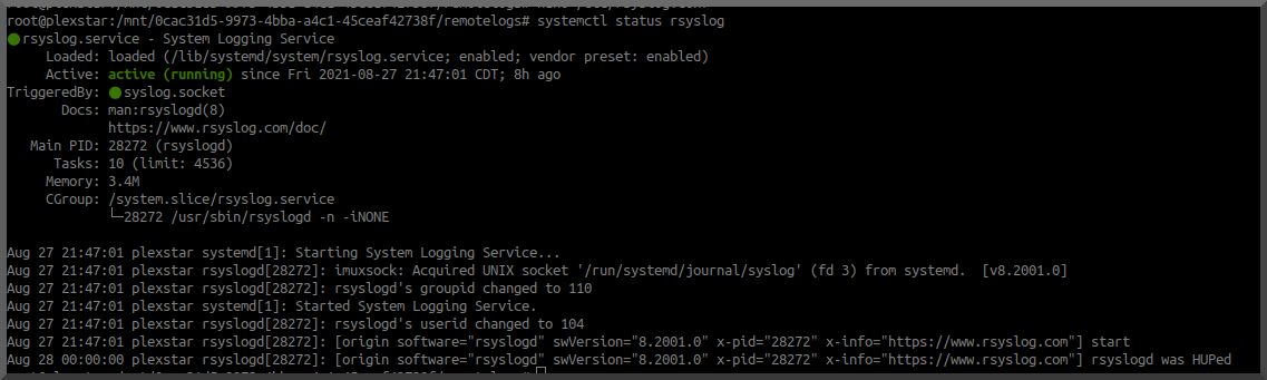 syslog config