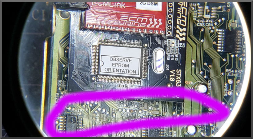 burned ecu board